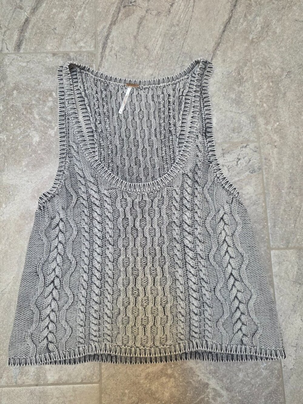 Free People High Tide Cable Sweater Knit Tank Top Medium